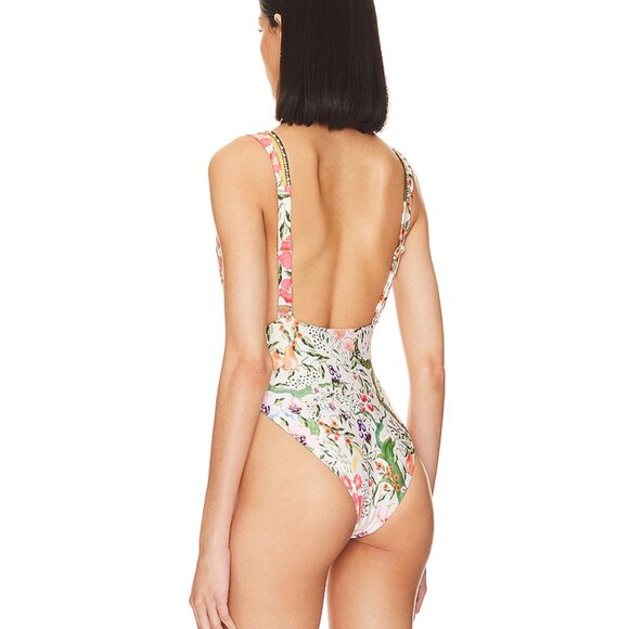 Agua Bendita Ina One Piece Swimsuit XL | NWT | Floral Print | Plunge Nec… - Picture 2 of 4